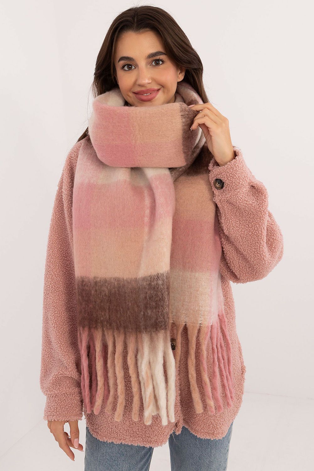 Foulard femme à carreaux – Carlezzia rosé universelle | Zachoo