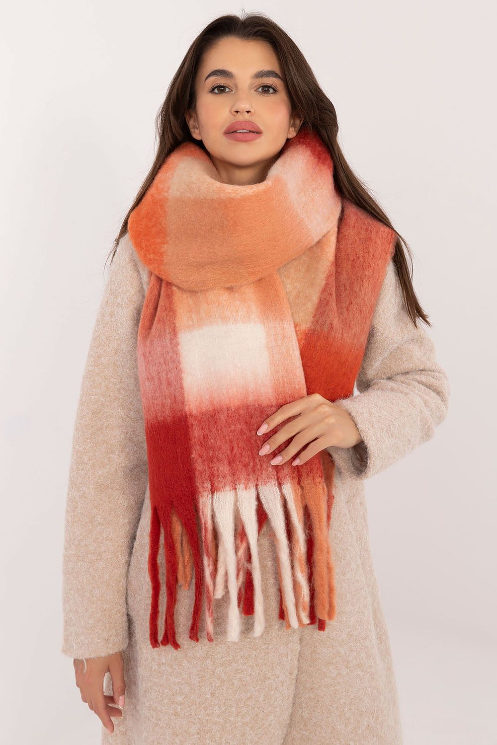 Foulard femme à carreaux – Carlezzia rouge universelle | Zachoo