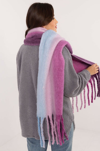 Écharpe femme en polyester avec pompons – Liora | Zachoo