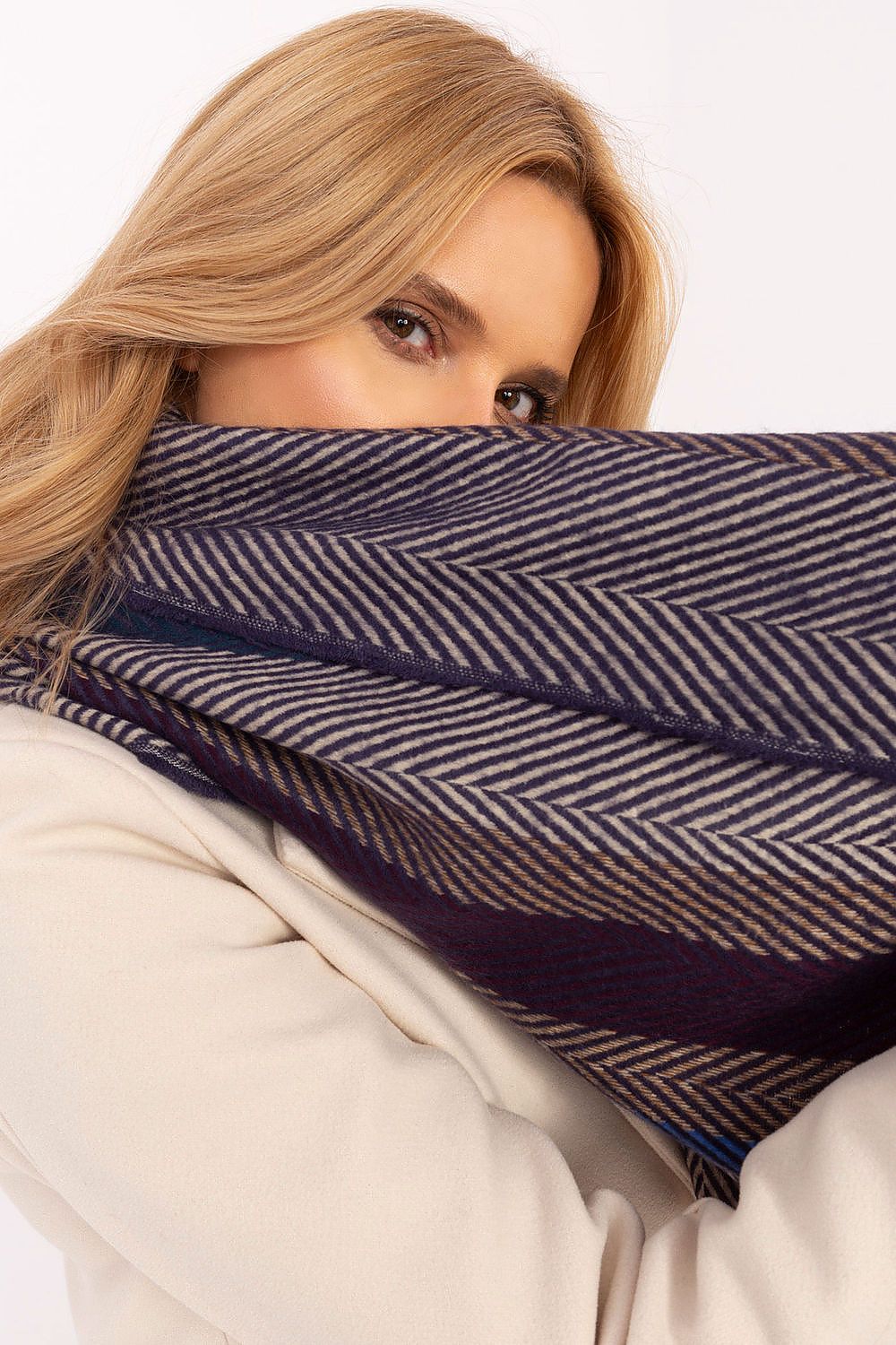 Écharpe femme en viscose à rayures – Nelya | Zachoo