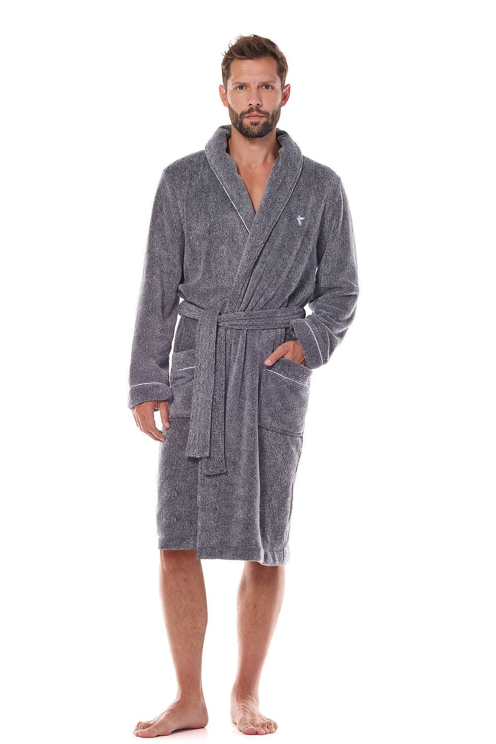 Peignoir homme Serenor doux gris | Zachoo