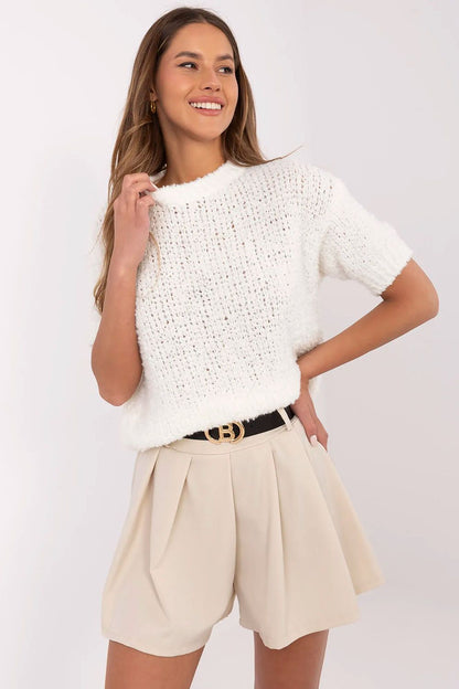 Pull à manches courtes Silavena beige 2 universelle | Zachoo