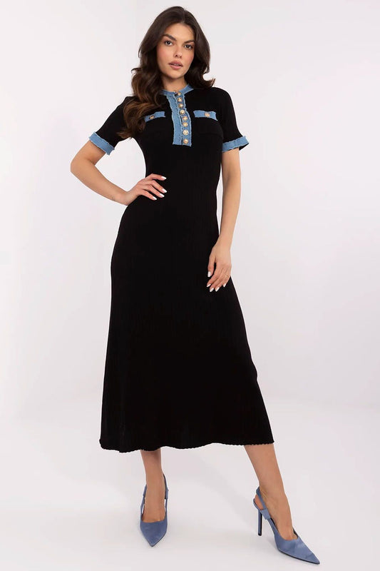 Robe de jour Cylvoria Knitform noir universelle | Zachoo