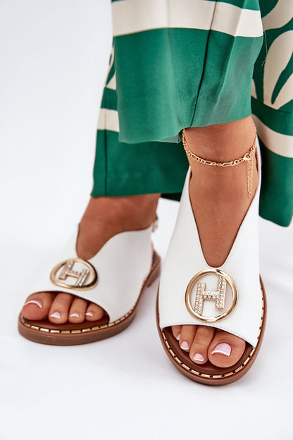 Sandales élégantes en simili cuir avec talon plat pour un confort optimal