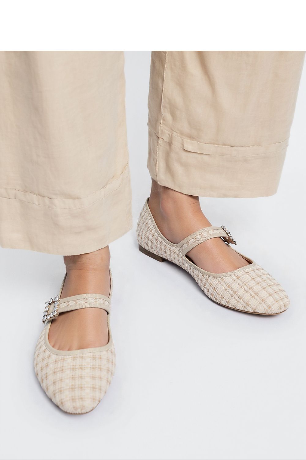 Ballerines en tweed élégantes et confortables, parfaites pour un look raffiné