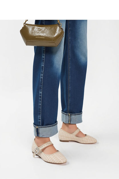 Ballerines en tweed élégantes et confortables, parfaites pour un look raffiné