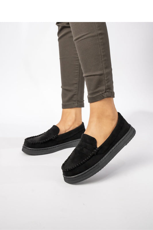 Mocassins rembourrés en cuir suédé écologique pour femmes, style mule.