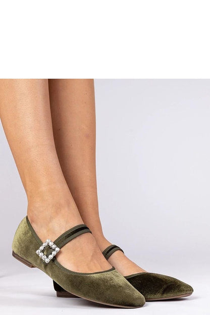 Ballerines en velours avec boucle Kvitta, confortables et élégantes.