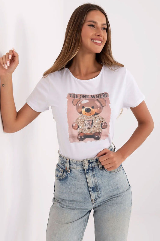 T-shirt Vistara imprimé blanc universelle | Zachoo