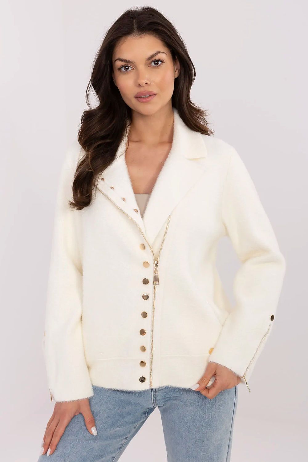 Veste fluide col montant femme – Veste Éclipse blanc universelle | Zachoo