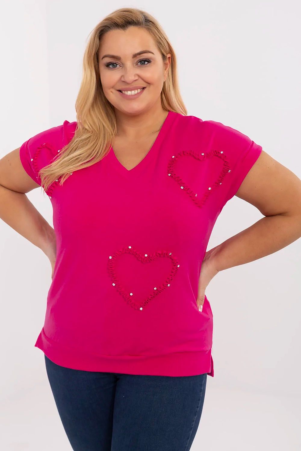 Chemisier grande taille Calmistra rosé 2 universelle | Zachoo