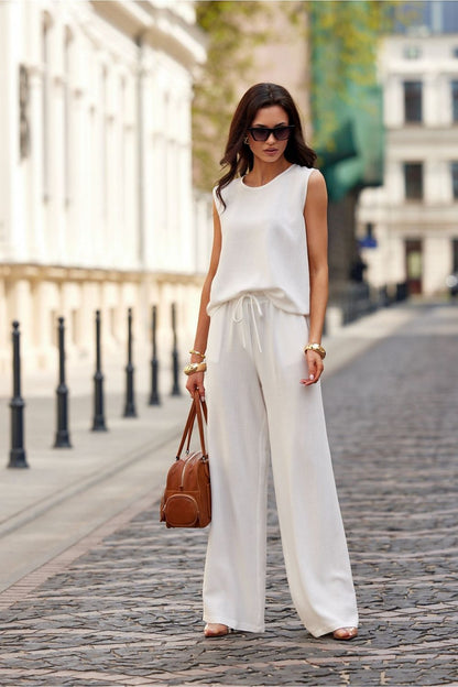 Pantalon femme en lin et viscose - Movess | Zachoo