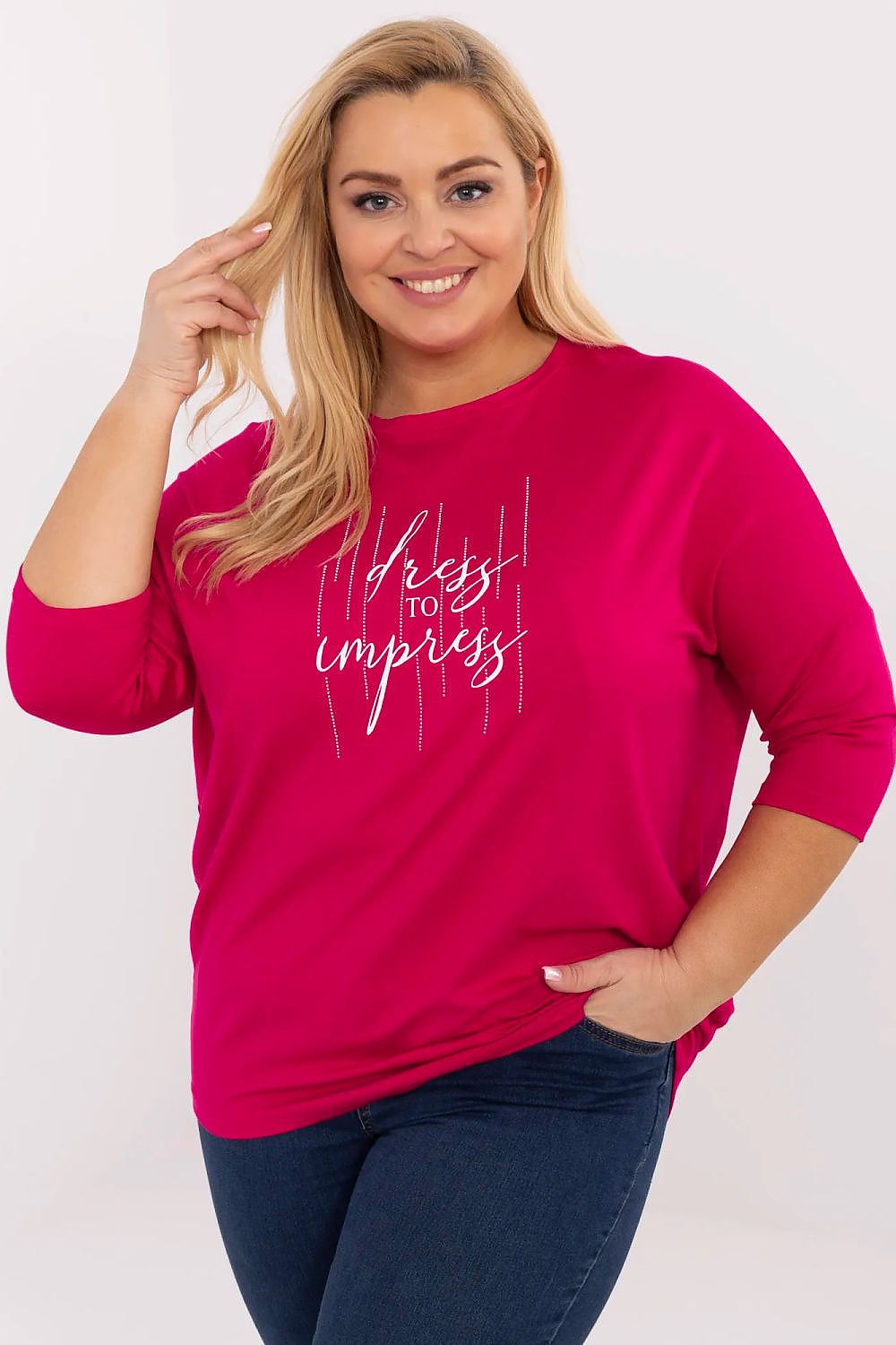 Chemisier grande taille Velmara rosé universelle | Zachoo
