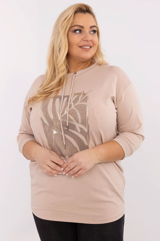 Chemisier grande taille Mellivra beige universelle | Zachoo