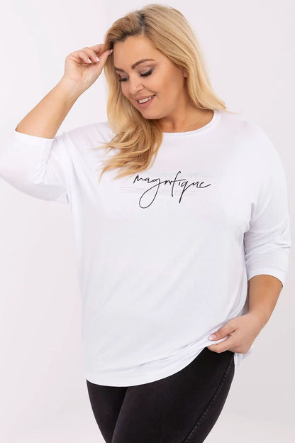 Chemisier grande taille Fluïna blanc universelle | Zachoo