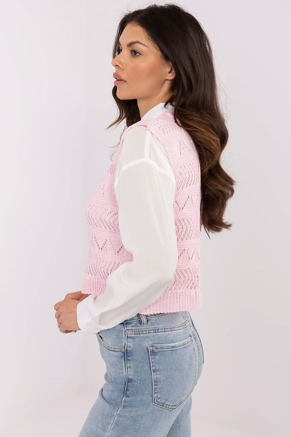 Gilet ajouré en maille coton Néloane | Zachoo
