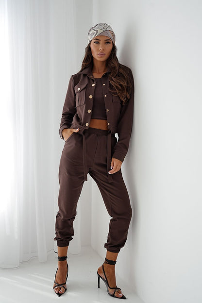 Ensemble femme en coton - Élan Chic brun universelle | Zachoo