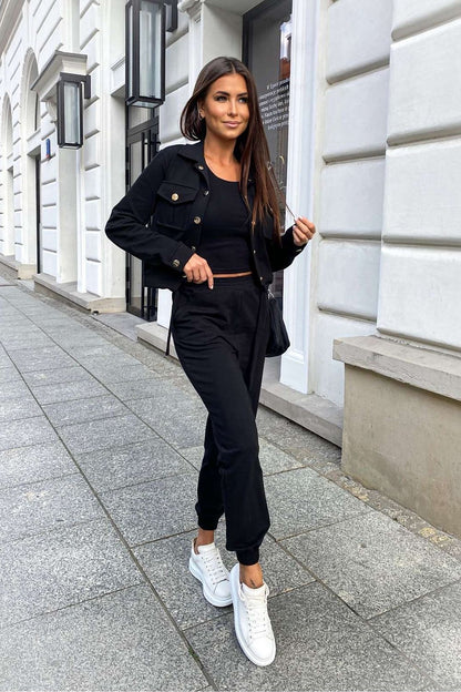 Ensemble femme en coton - Élan Chic noir universelle | Zachoo