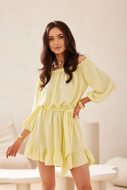 Robe courte à col bardot Delmira | Zachoo