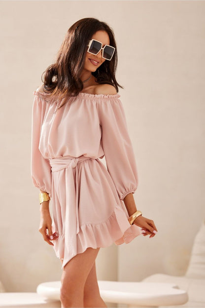 Robe courte à col bardot Delmira | Zachoo