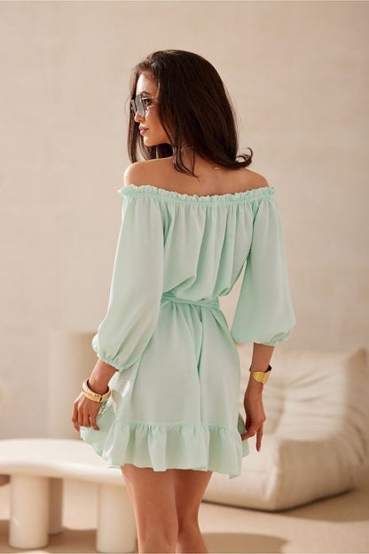 Robe courte à col bardot Delmira | Zachoo