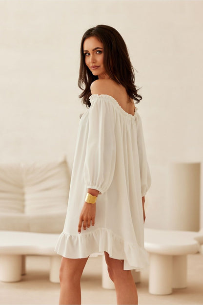 Robe courte à col bardot Delmira | Zachoo