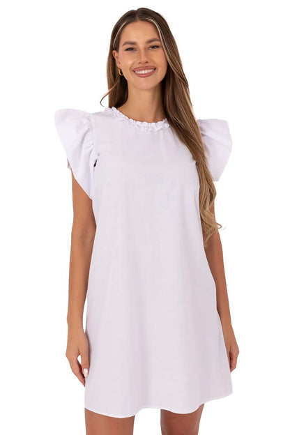 Robe d’été évasée en coton léger Valestina blanc | Zachoo