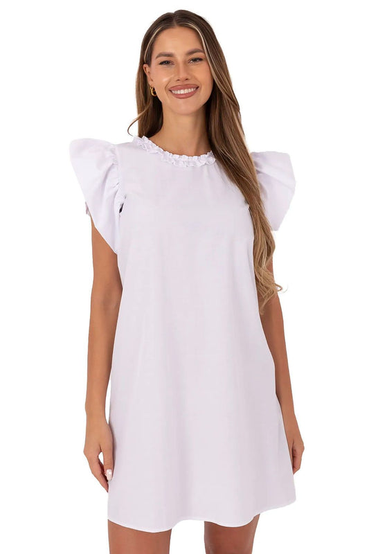 Robe d’été évasée en coton léger Valestina blanc | Zachoo