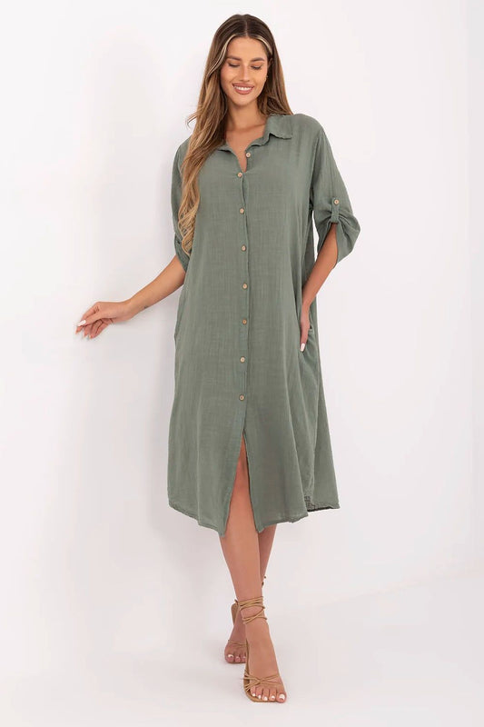 Robe chemise Brizane vert universelle | Zachoo