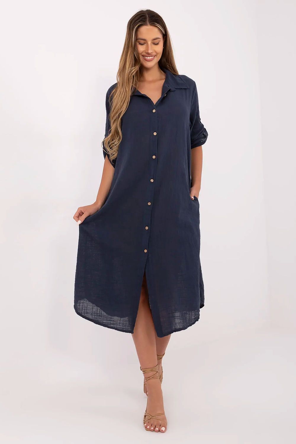 Robe chemise Brizane bleu marine universelle | Zachoo