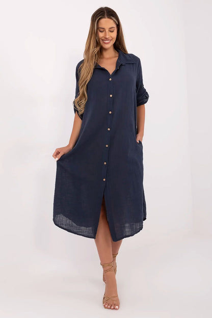 Robe chemise Brizane bleu marine universelle | Zachoo