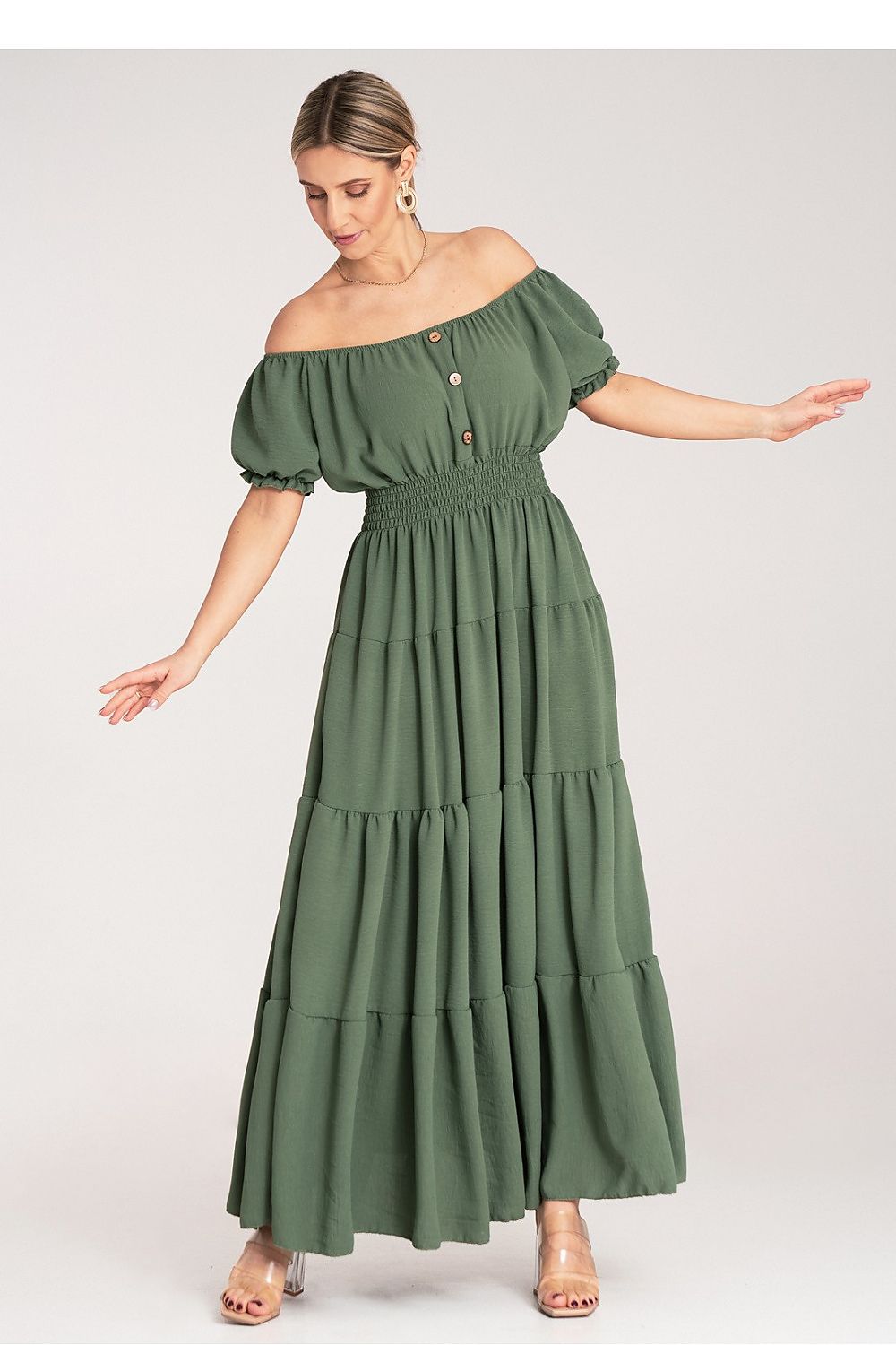 Robe de jour Oriana Solstice vert universelle | Zachoo