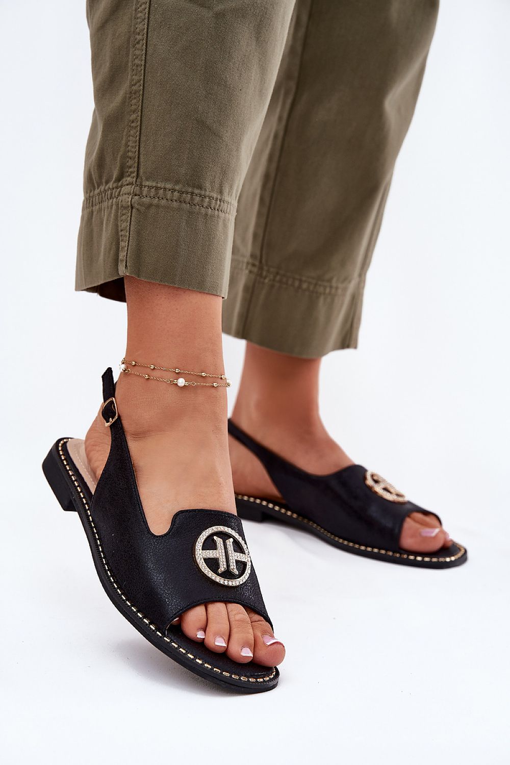 Sandales Velora Bloom noir | Zachoo