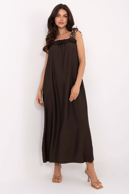 Robe de jour Solenya maxi brun universelle | Zachoo