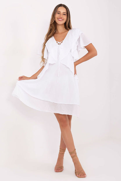 Robe bohème Liravelle coton blanc universelle | Zachoo