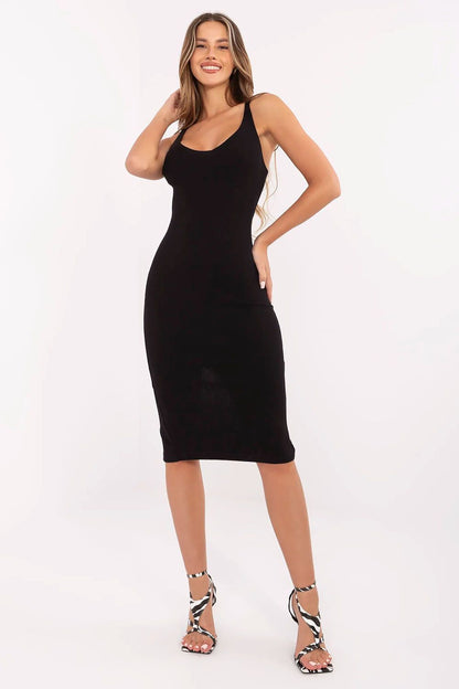 Robe crayon Miralune à bretelles noir | Zachoo