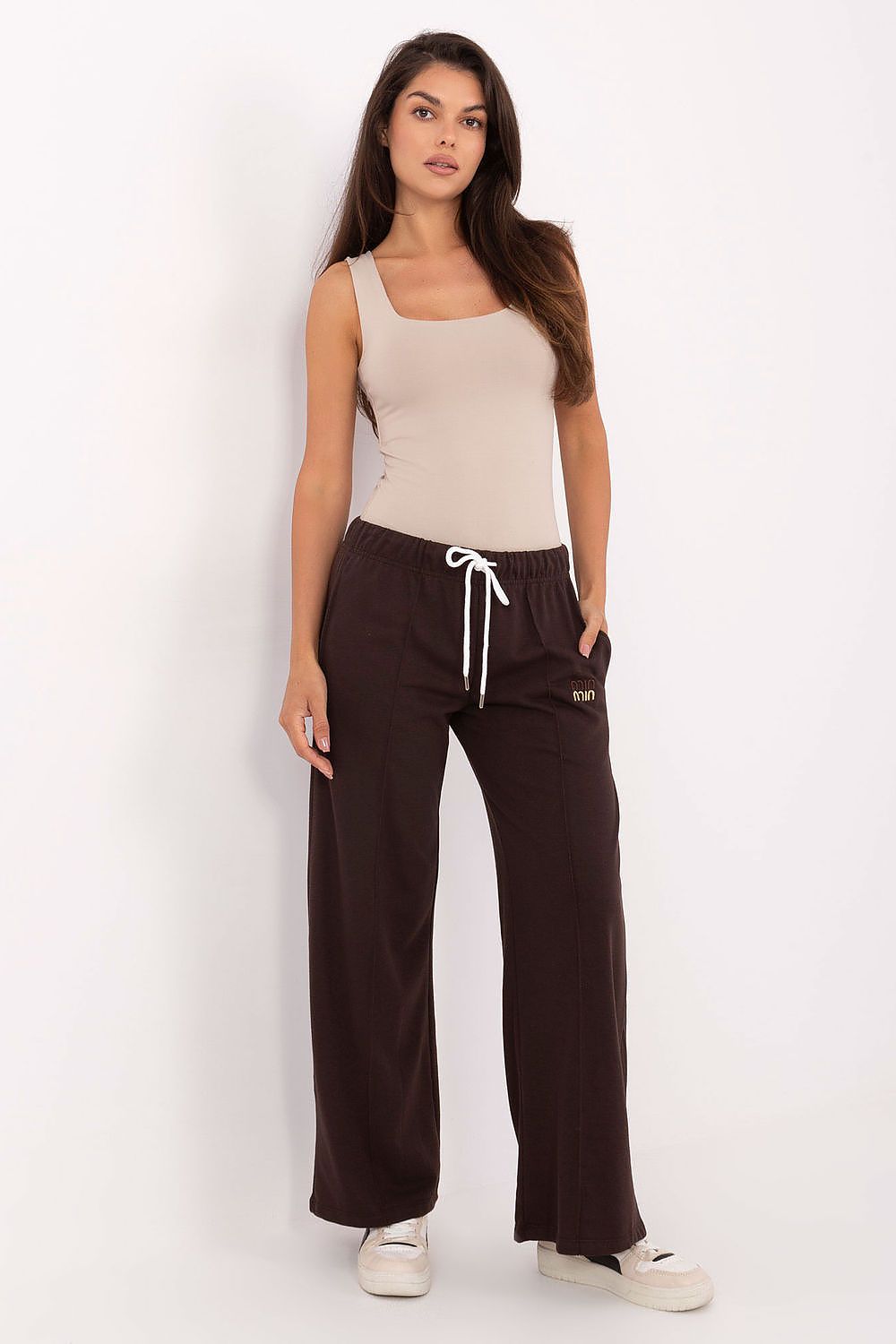 Pantalon de survêtement femme en coton – Cottonnella brun | Zachoo