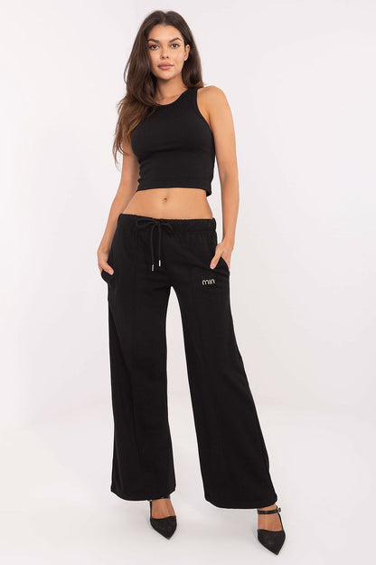 Pantalon de survêtement femme en coton – Cottonnella noir | Zachoo