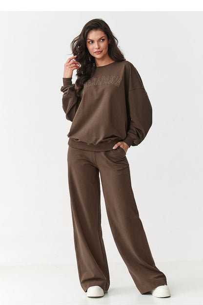 Ensemble femme en coton 2 pièces - Calypso marron | Zachoo