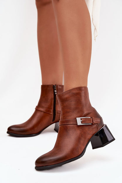 Bottines femme en cuir naturel – Beltoria brun | Zachoo