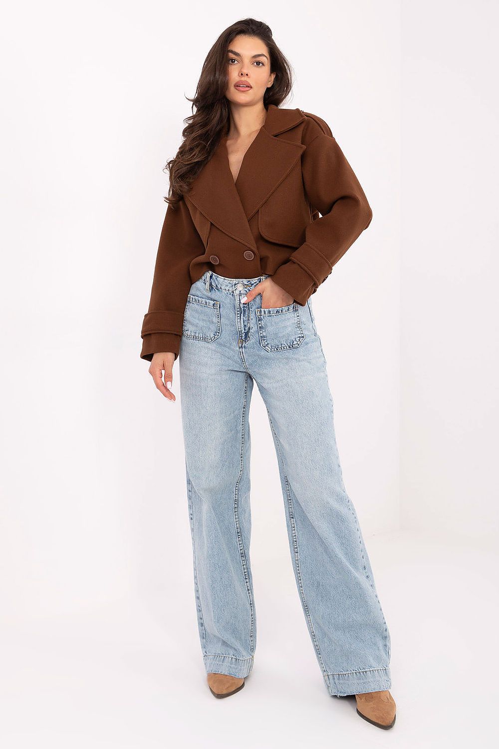 Jean large femme 100 % coton – Solane bleu | Zachoo
