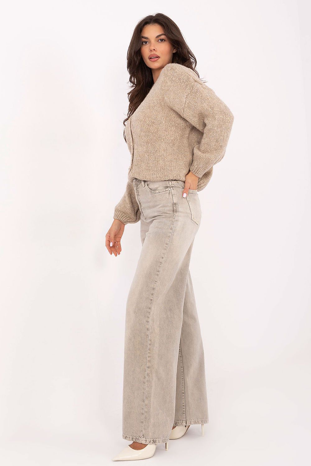Jean femme taille haute et coupe large -Soléna | Zachoo