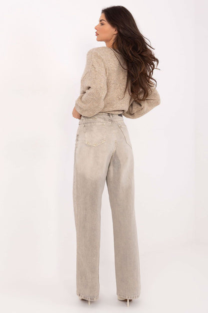 Jean femme taille haute et coupe large -Soléna | Zachoo