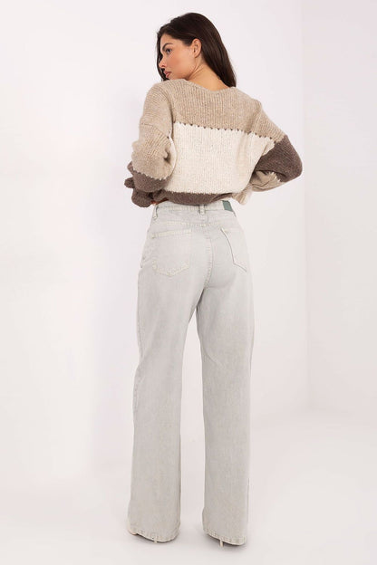 Jean femme taille haute et coupe large -Soléna | Zachoo
