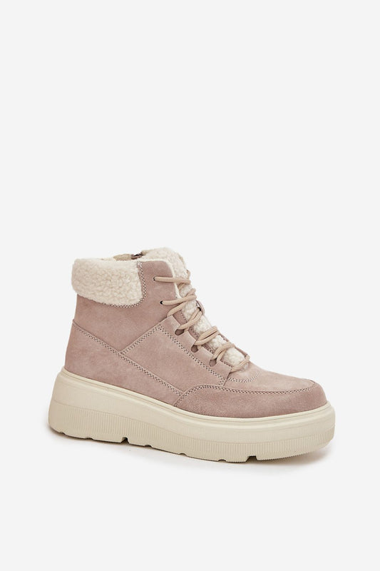 Bottes de neige femme en daim naturel – Vincezora | Zachoo