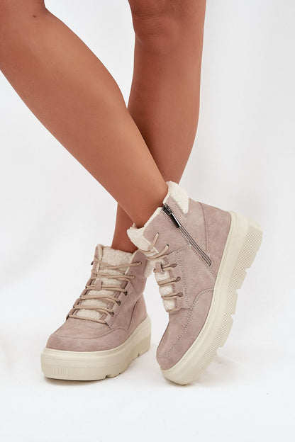 Bottes de neige femme en daim naturel – Vincezora | Zachoo