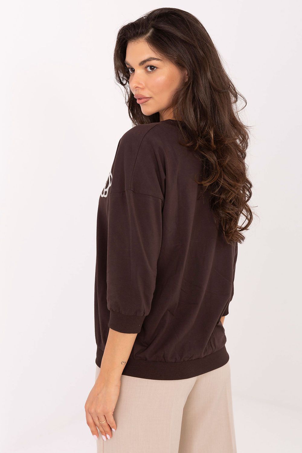 Chemisier femme coton col V manches 3/4 - Relevance | Zachoo