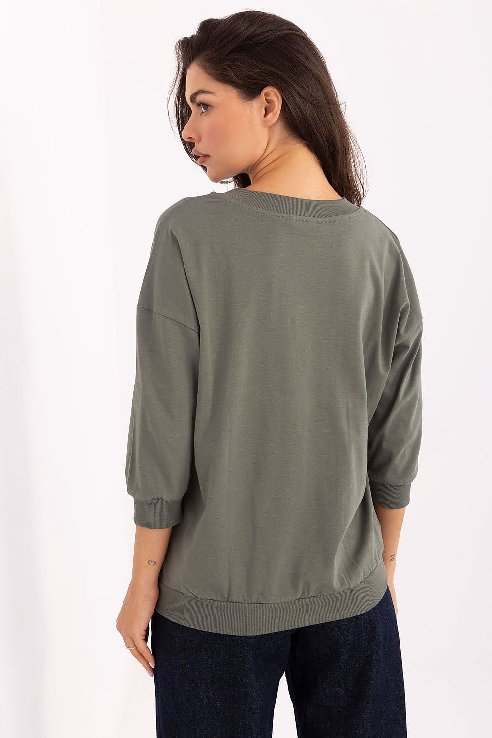 Chemisier femme coton col V manches 3/4 - Relevance | Zachoo