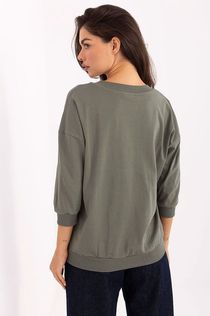 Chemisier femme coton col V manches 3/4 - Relevance | Zachoo
