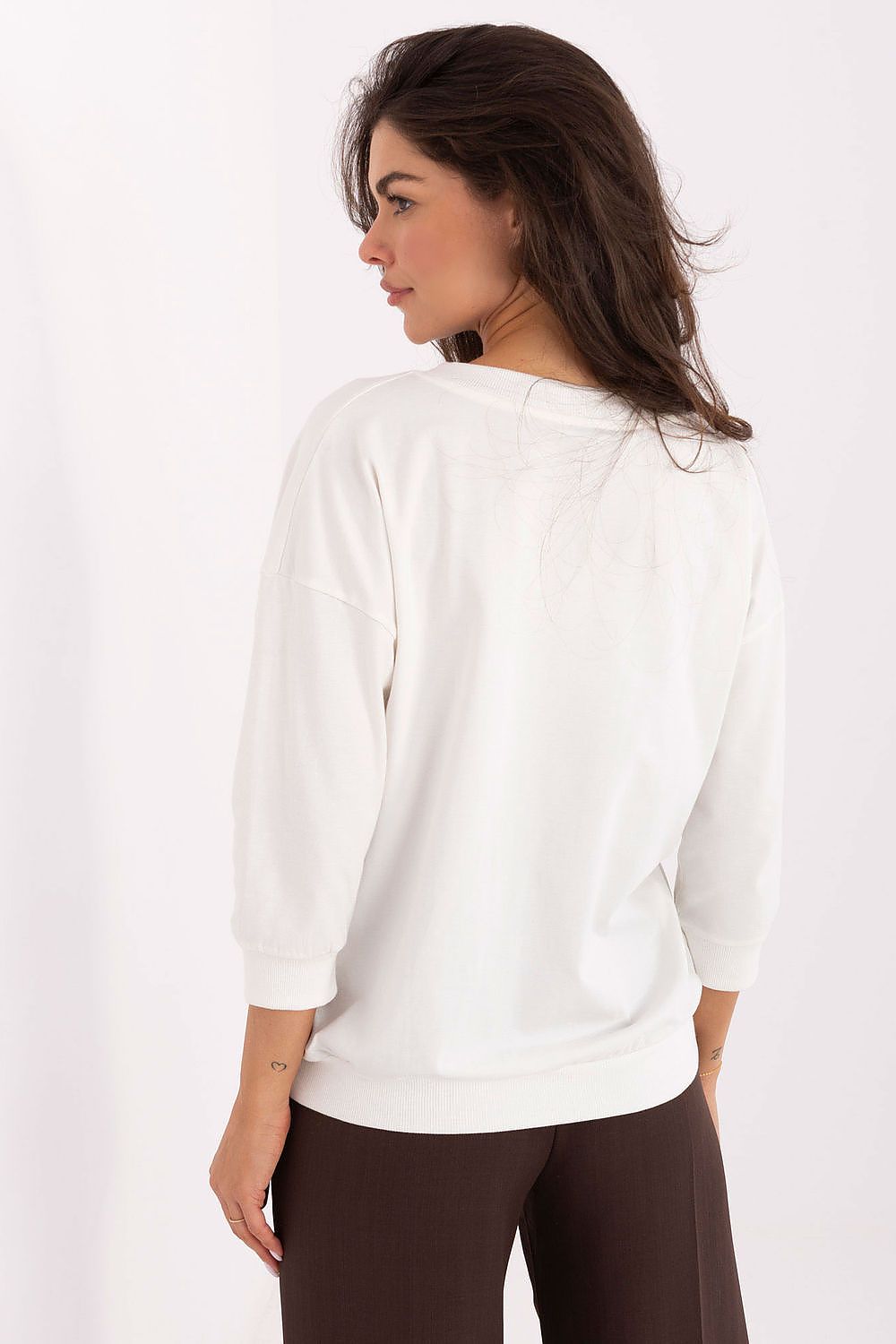 Chemisier femme coton col V manches 3/4 - Relevance | Zachoo